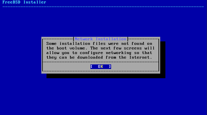 Indicates that certain components have not been found and will be downloaded using the network.