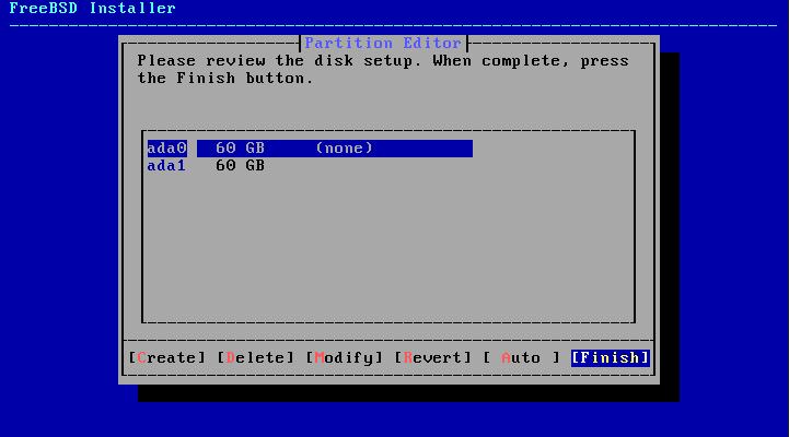 Menu showing the Partition Editor.